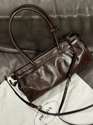 waxed calfskin handbag