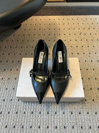 Vintage Elegant Mary Jane Pointed Toe Pumps