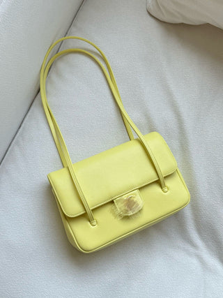 26P Preppy Coco Long Shoulder Strap Underarm Bag, Yellow, Large Size