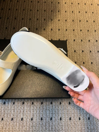 Round Toe Patchwork Style Flat Mary Jane Shoes