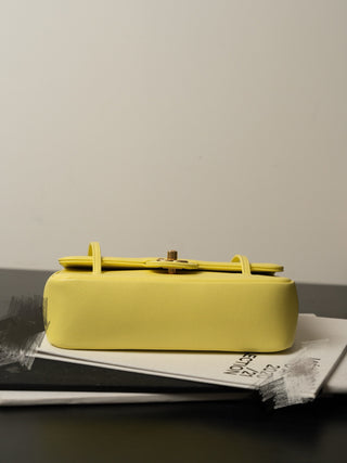 26P Preppy Coco Long Shoulder Strap Underarm Bag, Yellow, Large Size