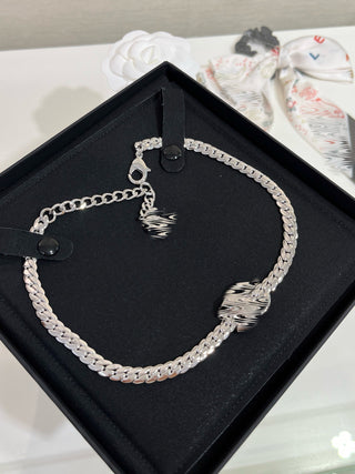 Silver Double-C Snakebone Necklace