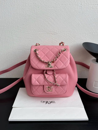 Duma pink leather backpack