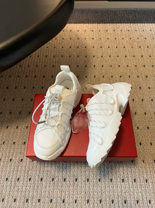 Early Spring New Arrival: Rhinestone Square-Buckle Platform Sneakers