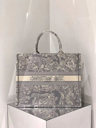 New version gray tiger print, large size 41cm BOOK TOTE