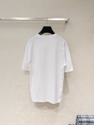 CELIN* Classic Arc de Triomphe Logo Short-Sleeve T-Shirt, White