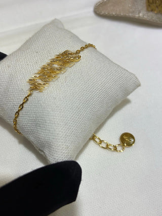 2026 Early Spring New Collection Gold Plated Bracelet with Full Diamond Embellished Letters