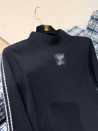 25N Ski Collection Double C Line Turtleneck Wool Knit Sweater