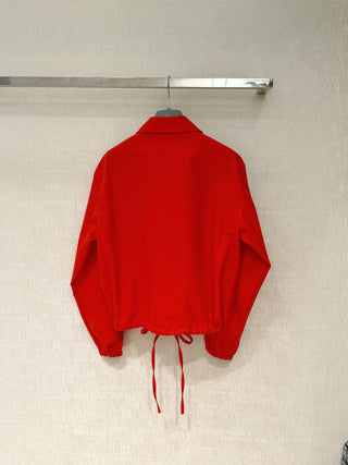 New drawstring collar zip-up jacket