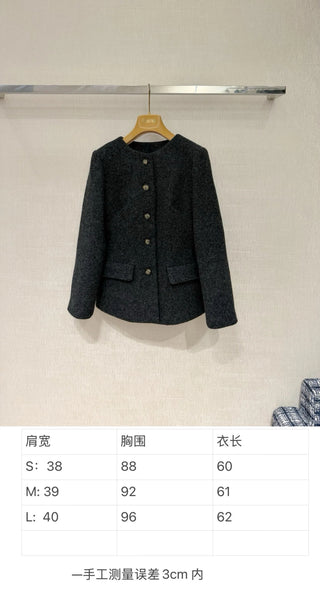 25 Autumn/Winter New Slim Waist Collar Woolen Coat