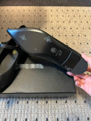 Pointed-Toe Panelled Mary Janes