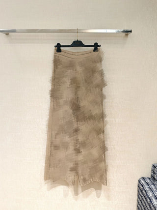 New ribbed cotton straight-leg trousers with monogram pattern.