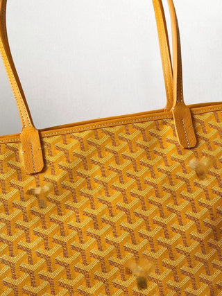 Zip-Up Tote Shopping Bag, Large/Medium, Yellow