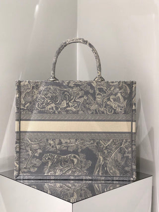 New version gray tiger print, large size 41cm BOOK TOTE