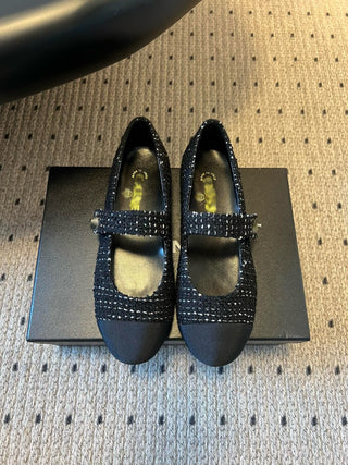 Round Toe Patchwork Style Flat Mary Jane Shoes