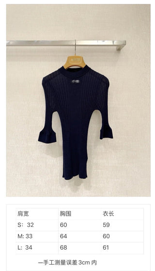 New Ribbed Knit Wool Sweater