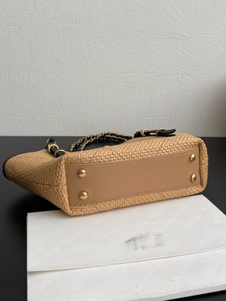 26c Raffia Woven Tote Bag, Apricot Small
