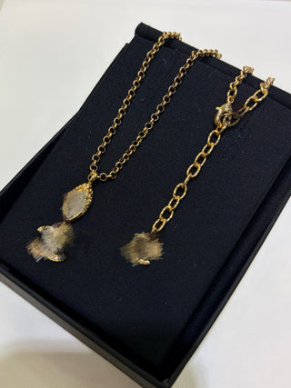 Gold Double-C Teardrop Necklace
