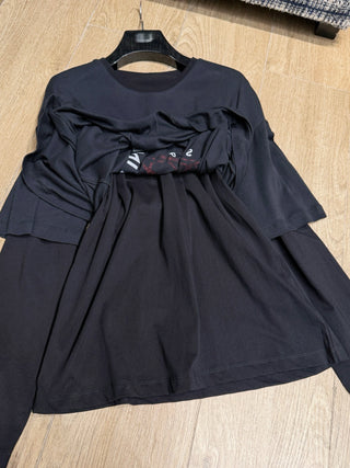 New Spring/Summer Carriage Print Two-Piece Long-Sleeve T-Shirt