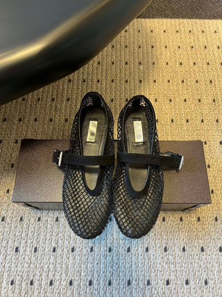26ss Flat Mesh Knit Mary Jane Shoes