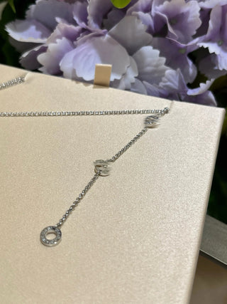 New white gold full diamond spring waist necklace(925 silver + zircon)