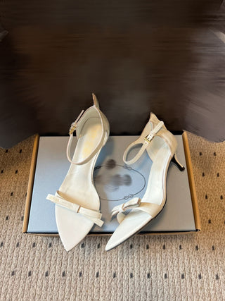 P brand 26ss early spring new arrival pointed-toe single-strap high-heeled sandals