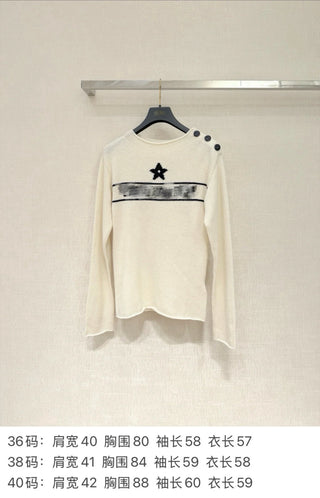Lucky Star Shoulder Button Sweater, Cashmere 🐏