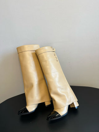 Round Toe Chunky Heel Trouser Boots