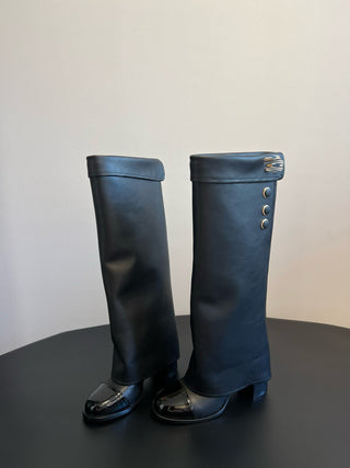 Round Toe Chunky Heel Trouser Boots