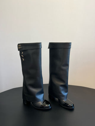 Round Toe Chunky Heel Trouser Boots