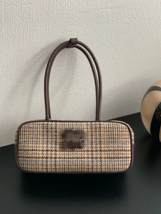 Houndstooth Bowling Bag Beige
