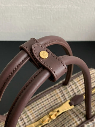 Houndstooth Bowling Bag Beige