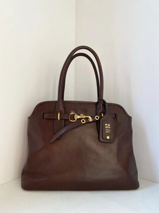 Vintage tote bag in briar wood color