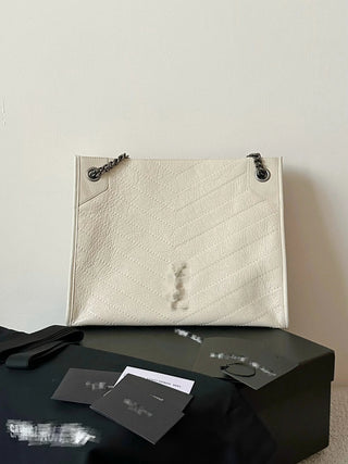 niki shopping bag medium wax white