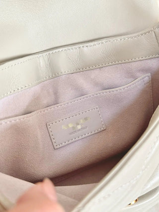 le 57 quilted diamond sheepskin underarm bag white