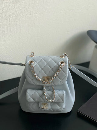 Haze blue cowhide backpack