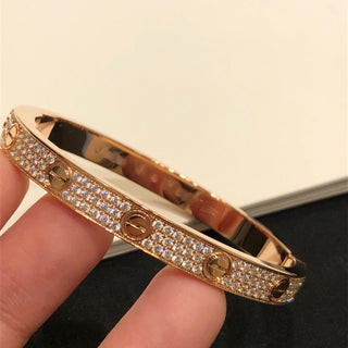 Wide rose gold starry sky bracelet