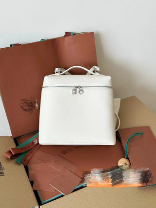 Backpack, White (with silver buckle)