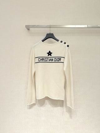 DIO* Lucky Star Shoulder Button Sweater, Cashmere 🐏