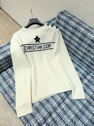 DIO* Lucky Star Shoulder Button Sweater, Cashmere 🐏