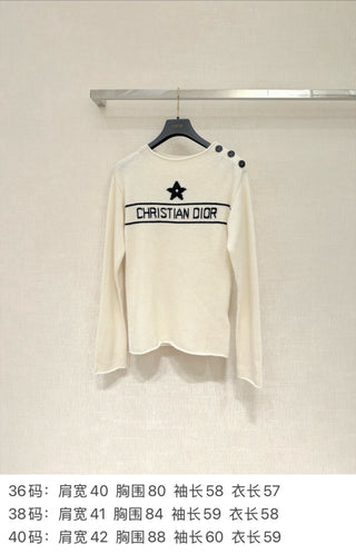DIO* Lucky Star Shoulder Button Sweater, Cashmere 🐏