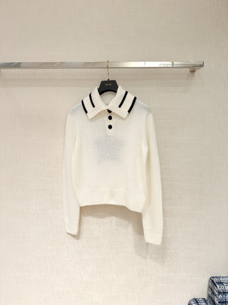 DIO* Lucky Star Collar Sweater - Cashmere and Wool Blend Yarn