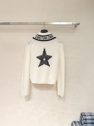 DIO* Lucky Star Collar Sweater - Cashmere and Wool Blend Yarn