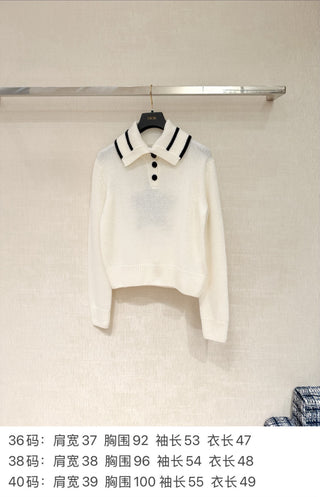 DIO* Lucky Star Collar Sweater - Cashmere and Wool Blend Yarn