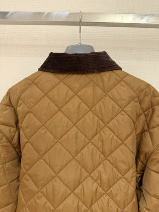 Prad* Autumn/Winter New Arrival: Brown Diamond Pattern Cotton Jacket/Short Coat