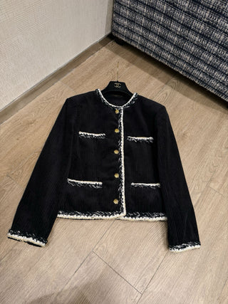 Chane* Métiers d'Art collection new striped corduroy jacket