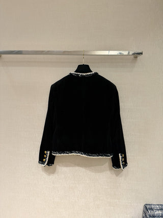 Chane* Métiers d'Art collection new striped corduroy jacket