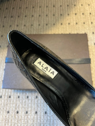 Alai* New Crocodile-Patterned Pointed-Toe High Heels