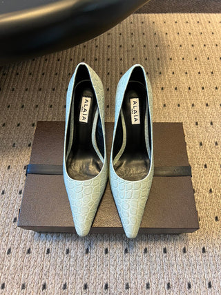 Alai* New Crocodile-Patterned Pointed-Toe High Heels
