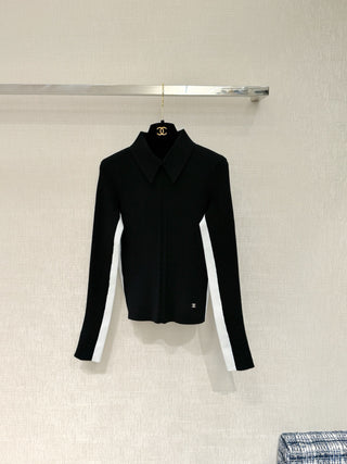 Chane* Premium Color-Blocked Polo Knitwear ✨Coconege🎿 Ski Collection